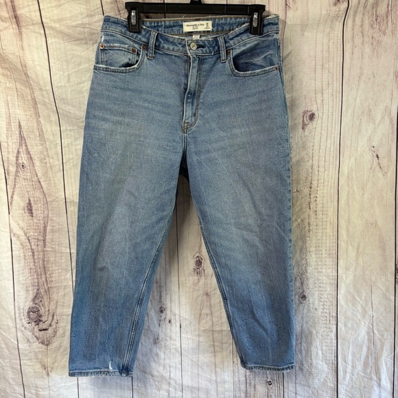 Abercrombie and Fitch the Mom High Rise Curve Love Classic Blue Denim Jeans 29 - Picture 1 of 6